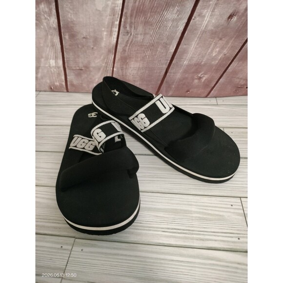 UGG Other - UGG Unisex Child K Zuma Sling Flat Sandal Black color White Logo size 6